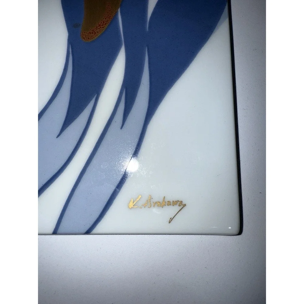 Noritake Japan Tile Flower Signed K.arakawa‎ Lilly R